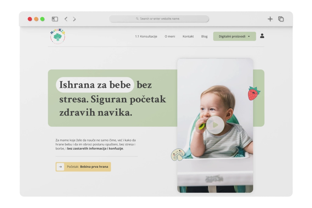 NutriKid prezentacioni veb sajt