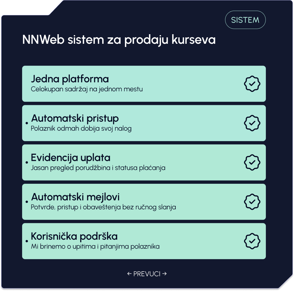 POSLE — jedan sistem za prodaju kurseva